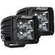 Rigid 202213BLK D-Series PRO Spot White Square LED Lights Pair Kit Set Aluminum