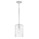 Capital Lighting Emerson 1 Light Pendant, Nickel/Embossed Seeded - 341311PN