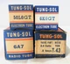 Lot of 4 NOS Tung-Sol Radio TV Tubes 50L6GT 6K6GT 6A7 & T-43 Panel Bulbs