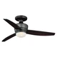 VAXCEL F0063 Adrian 44 In. Quiet Bronze Flush Ceiling Fan with LED Light Kit
