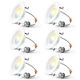 Amico 4 Inch 5CCT LED Recessed Lighting 6 Pack, 4 Inch, White-Rear CCT Style 