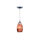 Vaxcel Lighting P0174 Milano Mini Pendant - Multi-Colored Glass Shade - Satin Ni