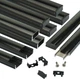 Muzata 10Pack 3.3FT/1M LED Channel Black Aluminum U Shape LED Strip Channel with