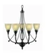 Hampton Bay 5-Light Bronze Chandelier with Tea Stained Glass Shades,Free Ship!