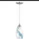 Vaxcel Milano 1 Light 5" Mini Pendant Caribbean Swirl, Satin Nickel - P0278