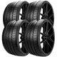 (QTY 4) 255/50ZR19 Lionhart LH-Five 103W SL Black Wall Tires