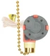 3 Speed PULL CHAIN SWITCH 4 Wire ZING EAR ZE-268S ZE-268S1 JANDORF 60303 Brass 