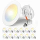 Amico Recessed Lighting 5/6 Inch, 12 Pack 5CCT Flat LED Can Lights, 2700K/3000K/