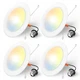 Amico Recessed Lighting 5/6 Inch, 4 Pack 5CCT Flat LED Can Lights, 2700K/3000...