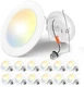 Amico Recessed Lighting 5/6 Inch, 12 Pack 5CCT Flat LED Can Lights, 2700K/3000K/