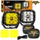 AUXBEAM 5"inch 110W LED Spot Pods Light Bar Amber White Auxiliary Lamp + Covers