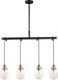 Vaxcel Lighting P0234 Black & Natural Brass Kassidy 4-Light 32-1/2"W Pendant