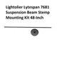 Lightolier Lytespan 7681 Suspension Beam Stemp Mounting Kit 48-Inch Black 160KZ