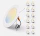 12 Pack Amico 5/6" 5CCT IN 1 LED Can Recessed Lighting Dimmable 2700K-5000K