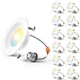 Amico 4" LED Recessed Lighting 12 Pack, 5CCT Dimmable Can Lights, 9W=60W, White