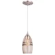 Vaxcel Milano 1 Light 5" Mini Pendant Amber Fog Glass, Satin Nickel - P0276