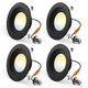 Amico 4 Pack 4 inch 5CCT LED Recessed Lighting, Dimmable, 4 Inch, Black 