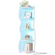 HOOBRO Corner Shelf with Light, 5-Tier Modern 13.8"L x 13.8"W x 59"H, White 