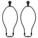 2 Set 10-Inch Black Lamp Harp, Finial, Shade Holder, Detachable, Bracket