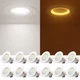 Amico 12 Pack 4 inch 5CCT LED Recessed Lighting with Night Light, 8W=60W, 700...