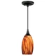 Vaxcel Milano Mini Pendant Smoky Fire Glass, Oil Rubbed Bronze - P0177