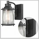 Globe Electric Donovan Wall Sconce 1-Light Outdoor Dark Bronze Seeded Glass NEW