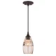 Vaxcel Milano 1 Light 5" Mini Pendant Amber Fog Glass, Oil Rubbed Bronze - P0277