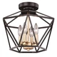 Vaxcel Turin 14.5' Semi-Flush Mount, Noble Bronze with Natural Brass - C0174