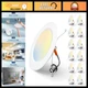 Amico 5/6 Inch 5CCT LED Recessed Lighting 12 Pack, 1050LM Flat Can Lights, Dimma