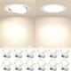 Amico 12 Pack 6 Inch Gimbal LED Recessed Lighting 40&deg; Tilt Adjust 5CCT MSRP$118