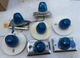(Lot of 7) Patlite NE-24 Blue Dome Signal Light With Mounting Brackets