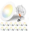 Amico Recessed Lighting 5/6 Inch, 12 Pack 5CCT Flat LED Can Lights, 2700K/3000K/