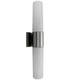 SCOTT LAMP MODEL 3700 MODERN DUAL GLASS WALL SCONCE, 2 LIGHT, BRUSHED METAL