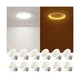 Amico 12 Pack 6 inch 5CCT LED Recessed Lighting with Night Light, 12.5W=100W,...