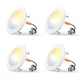 Amico Recessed Lighting 4 Inch, 4 Pack 5CCT Flat LED Can Lights, 2700K/3000K/...