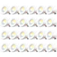 Amico 24 Pack 5/6 Inch 5CCT LED Recessed Lighting Dimmable 12.5W 950LM White