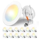 Amico Recessed Lighting 5/6 Inch, 12 Pack 5CCT Flat LED Can Lights