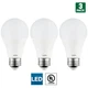 3 Pack Sunlite A19 LED Bulbs, 9W, Medium (E26) Base, 3000K Warm White