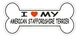 Love My American Staffordshire Terrier Bumper Sticker or Helmet Sticker D2572 