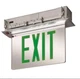 Qllite RLEX Recessed Edge-Lit Exit Sign, Clear Green Single Side 