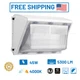 45W LED Wall Pack White 5300 Lm 4000K Semi-Cutoff Outdoor Security Entrance SLG