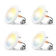 Amico Recessed Lighting 4 Inch, 4 Pack 5CCT Flat LED Can 4 White 