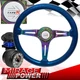 Metallic Blue Neo Chrome Steering Wheel + Blue Quick Release For 01-05 Eclipse