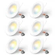 Amico 5/6 inch 5CCT LED Recessed Lighting 6 Pack, Dimmable, IC Rated, 12.5W=100W