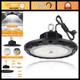 150W LED High Bay Lights 22500lm 5000K UFO Warehouse Shop Lighting, Black Finish